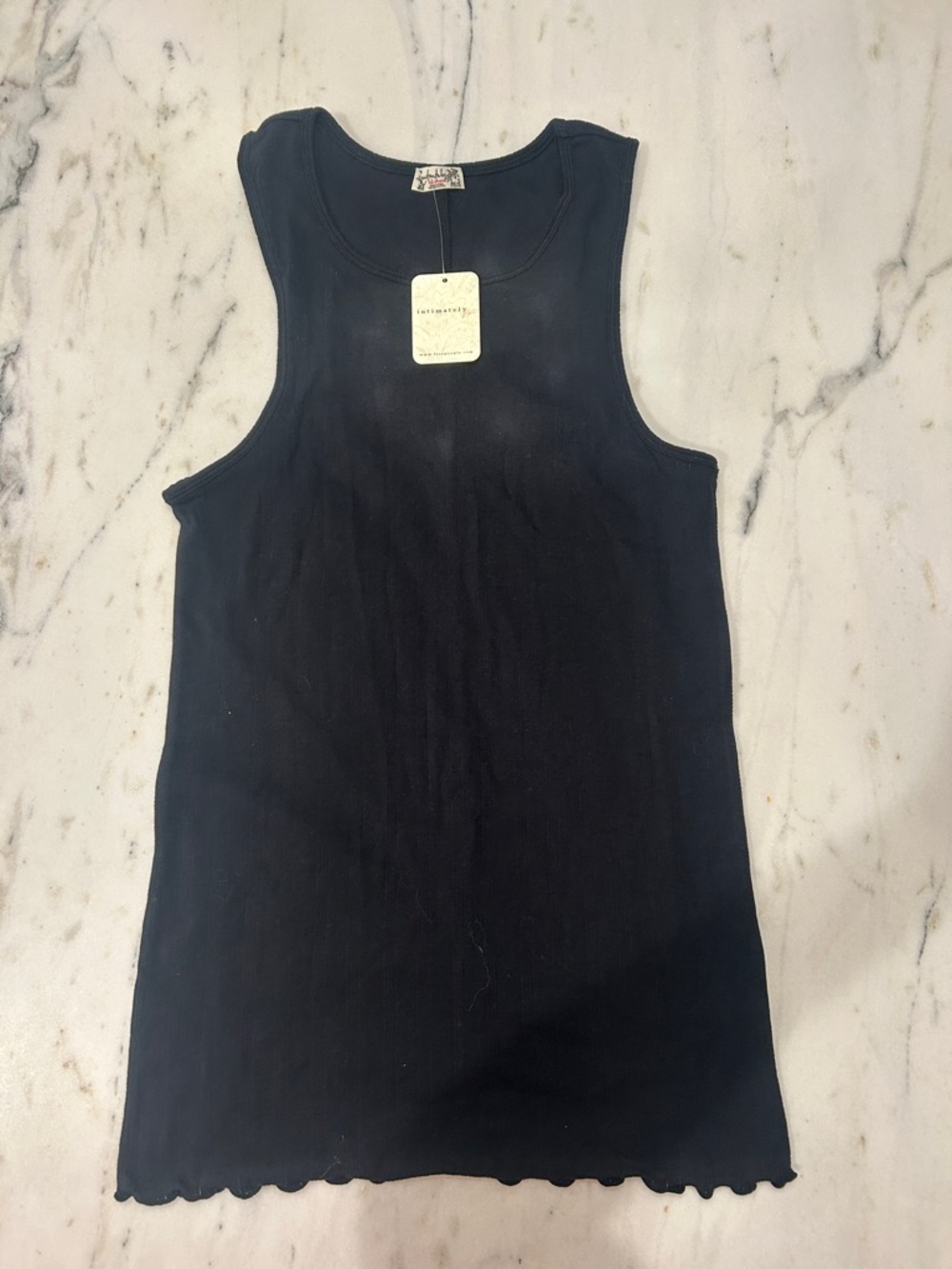 Free People Black Ribbed Tank Top